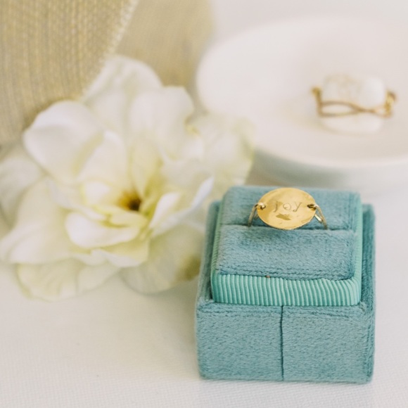 Hand Stamped Gold Filled Circle Ring - Picture 5 of 7